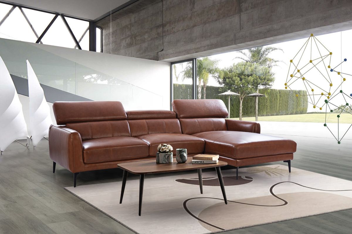 Estonia — Leather corner sectional by Home Zone